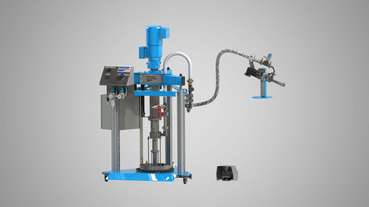 Complete dosing systems: with fluid & paste emptying system and 1-component dispenser Complete dosing systems: with fluid & paste emptying system and 1-component dispenser
