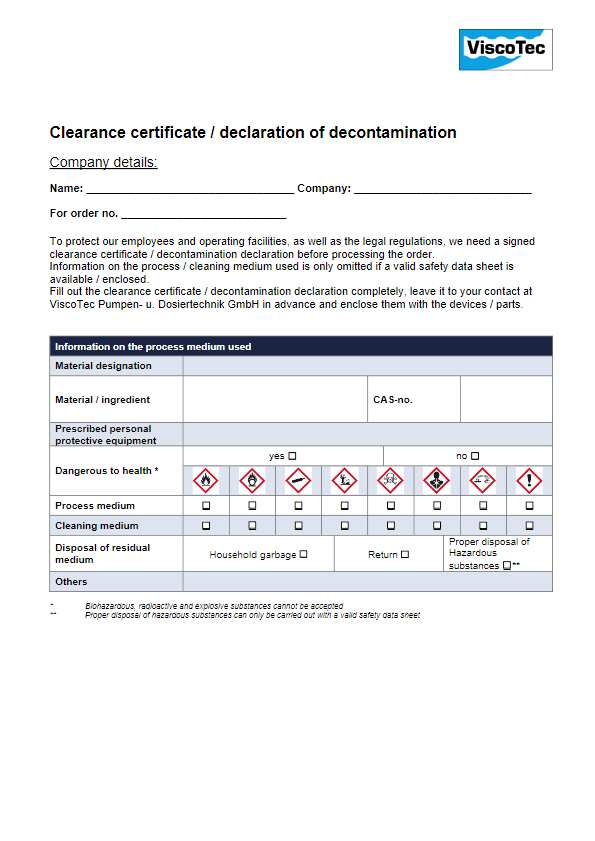 Decontamination Declaration Devices