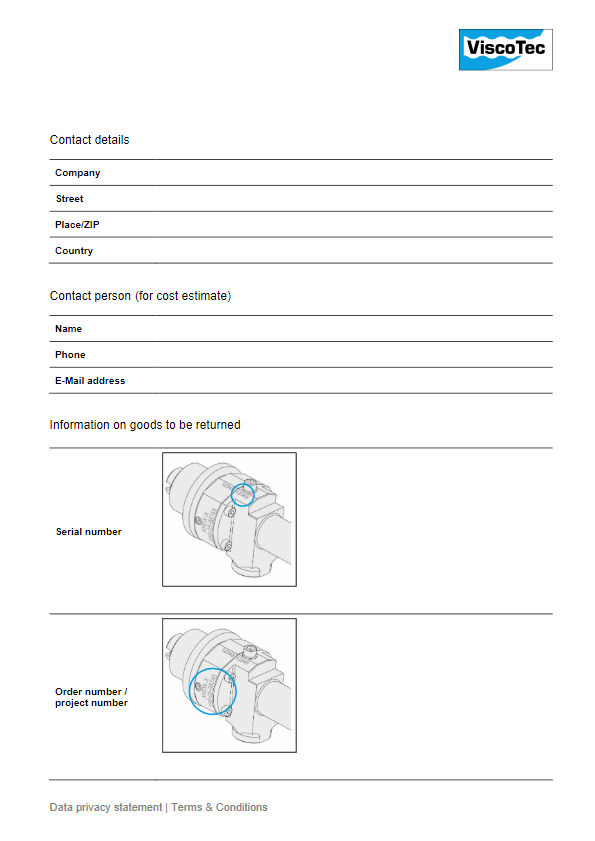 Registration for return of goods