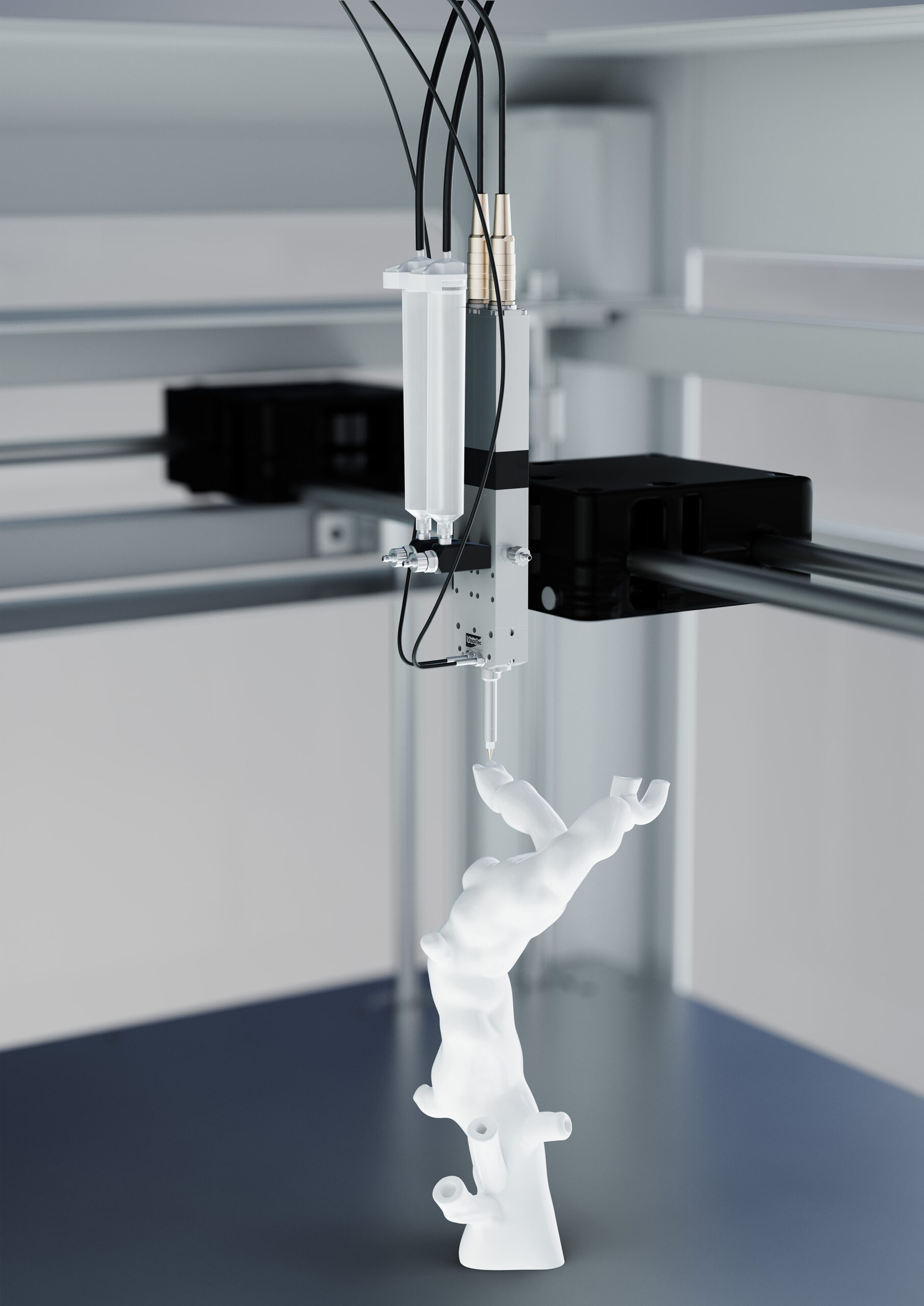vipro-HEAD-Aorta-printing-2-component 3D print head ViscoTec vipro-HEAD medical grade. (Image source: ViscoTec)